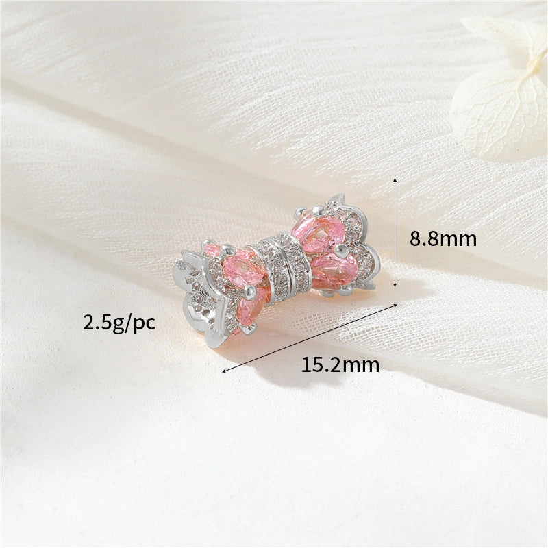 Zhongxing 14K Color Retaining Micro Inlaid Zircon Screw Buckle Small Waist Pearl Buckle DIY Bracelet Necklace Connecting Buckle Accessories