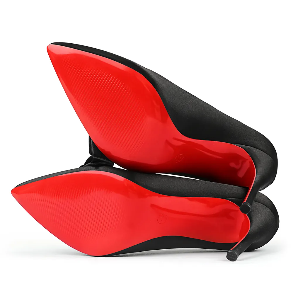 100mm Bow Fashion High Heels Sexy Prom Red Bottom Silk High Heels Stiletto Heels-vocosishoes