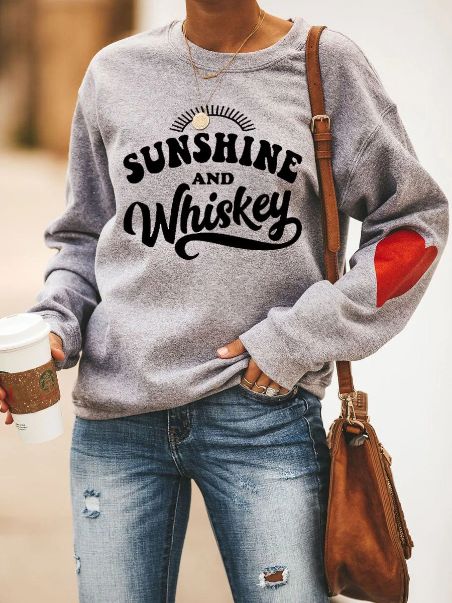 SUNSHINE AND WHISKEY Heart Sweatshirt