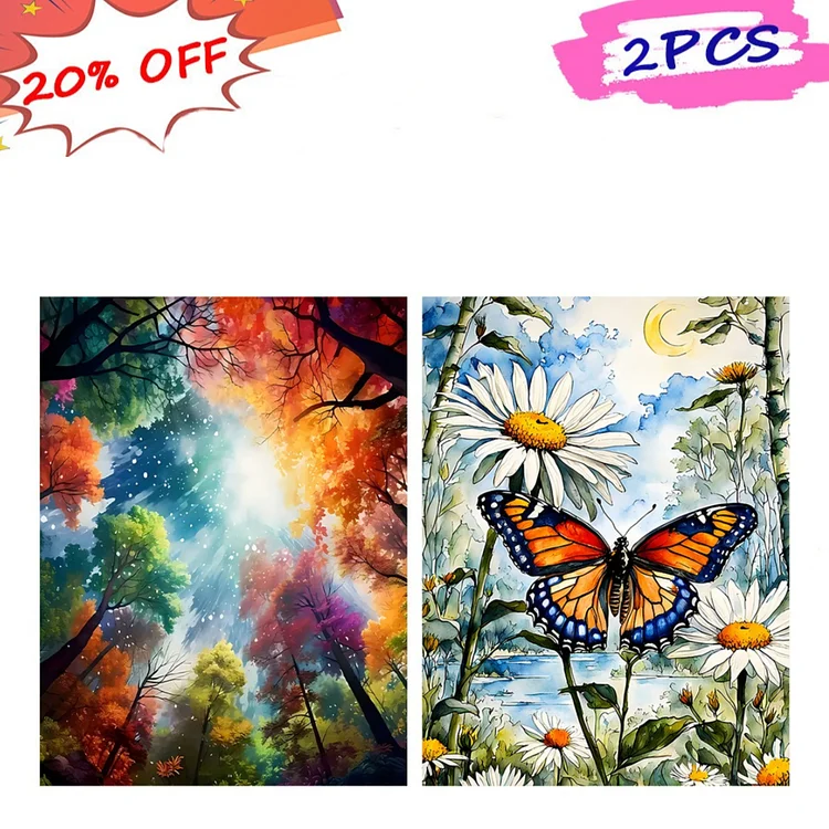 Oil Painting Forest butterfly30*40CM (Canvas) Full Round Drill Diamond Painting gbfke