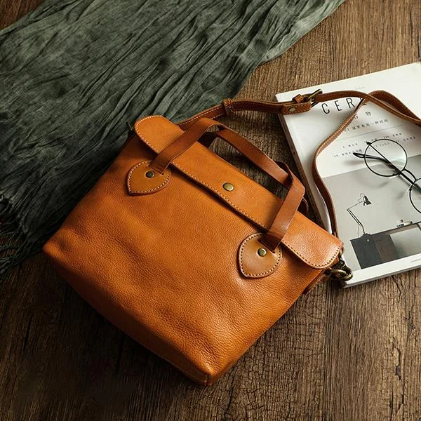Leather Handbag Vegetable Tanned Retro Messenger Bag