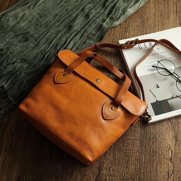 Leather Handbag Vegetable Tanned Retro Messenger Bag