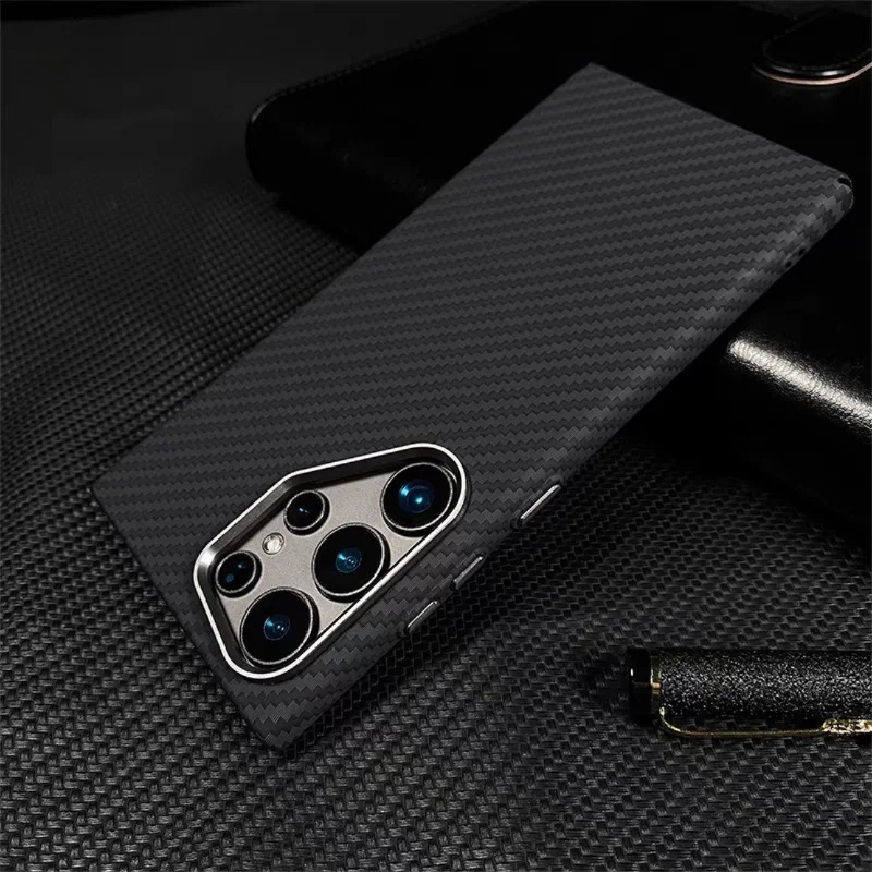 For Galaxy S24 Magsafe Luminous Carbon Fiber Texture Drop-Proof Case