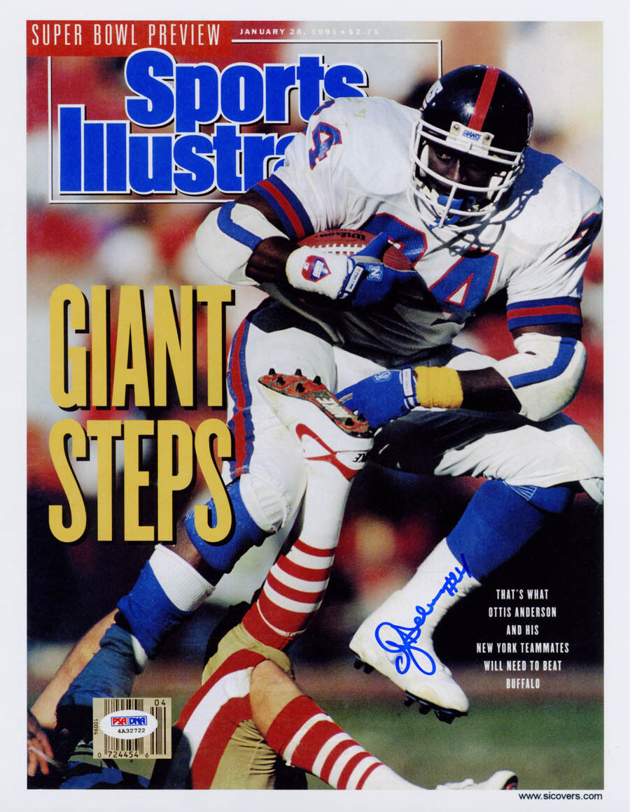 Ottis Anderson SIGNED Sports Illustrated Print NY Giants ITP PSA/DNA AUTOGRAPHED