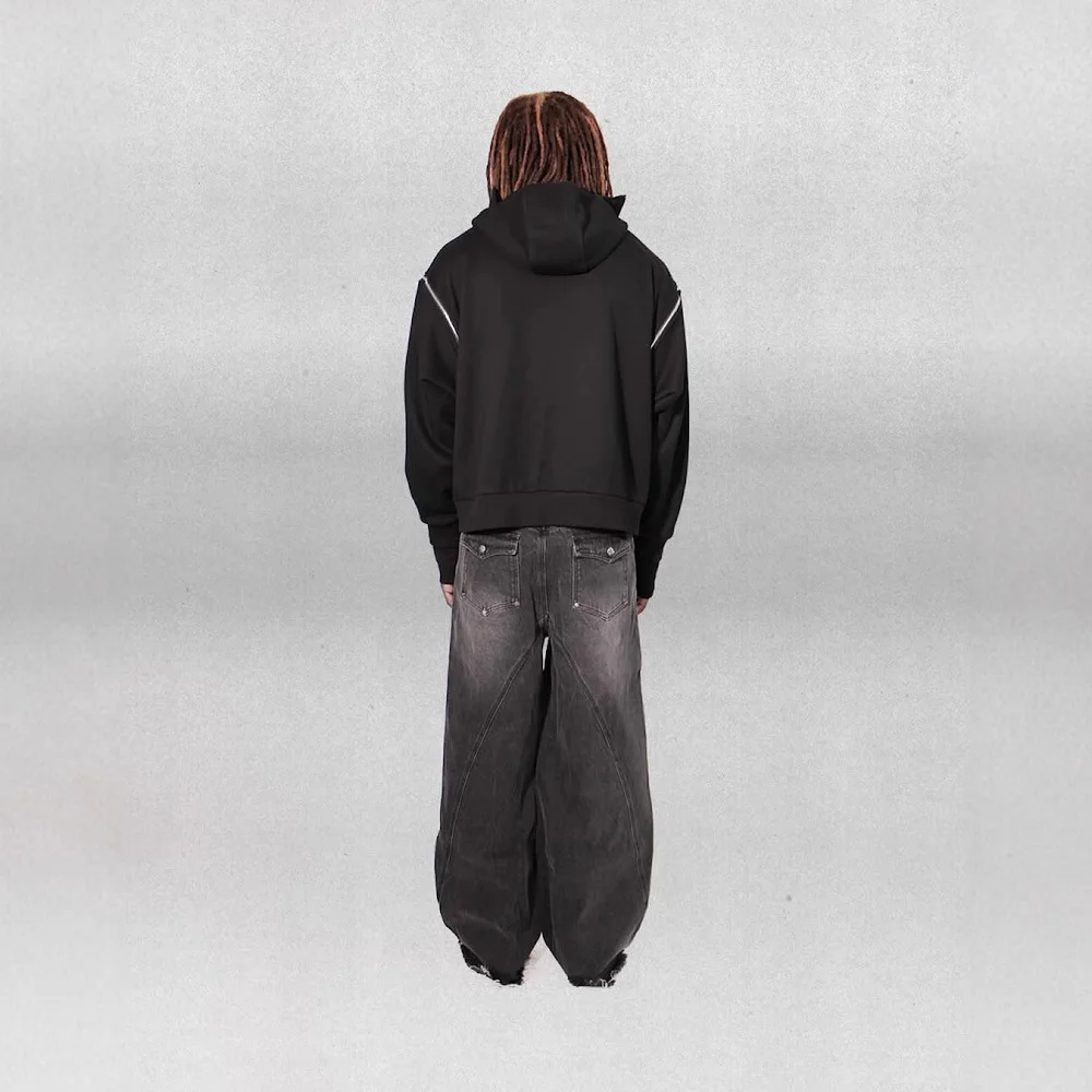 Athvotar Athvotar Brand Plus Velvet Double Hat Unique Design Hooded Jacket Autumn And Winter New Men's And Women's Loose Y2K Jacket