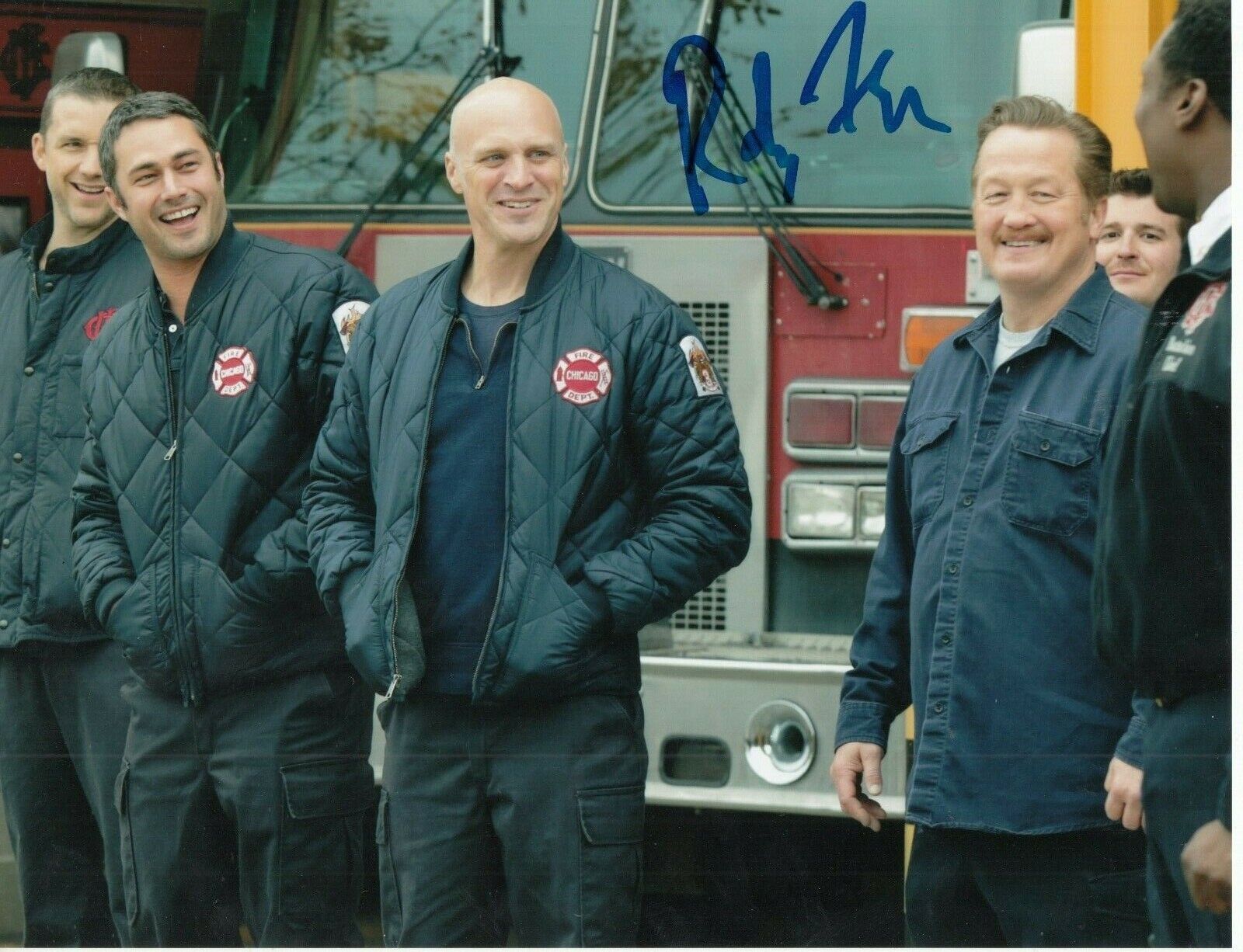 RANDY FLAGLER signed (CHICAGO FIRE) TV SHOW 8X10 Photo Poster painting *Harold Capp* W/COA CPD