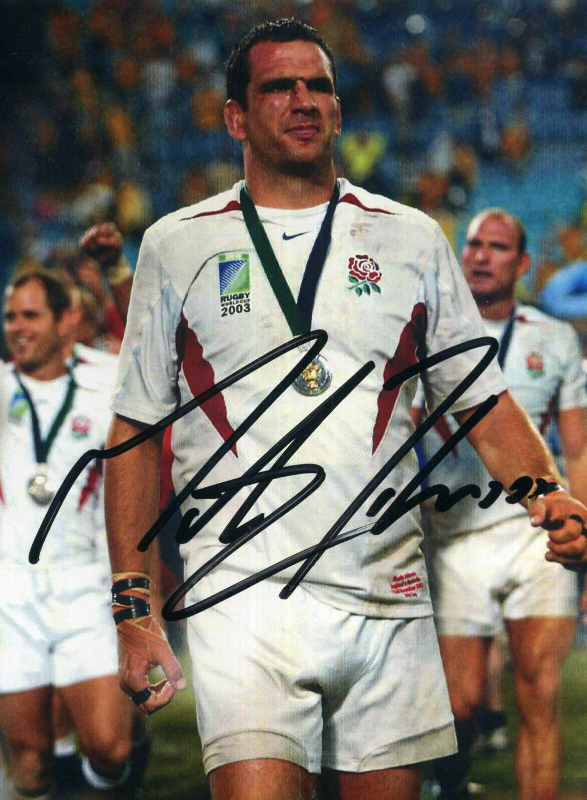 MARTIN JOHNSON Signed Photo Poster paintinggraph - England Rugby Union 2003 World Cup - Preprint