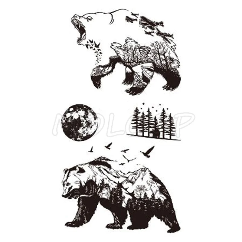 Tattoo Sticker Little Half Face Cat Element Small Animal Flower Water Transfer Temporary Fake Body Art Tatoo for Kid Girl Boy