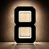 LED Illuminated Modern Address Sign Waterproof Personalized Solar Powered Address Number Dusk To Dawn Adhesive Or Screw Mount for Outside House Light Up Courtyard Hotel Bar