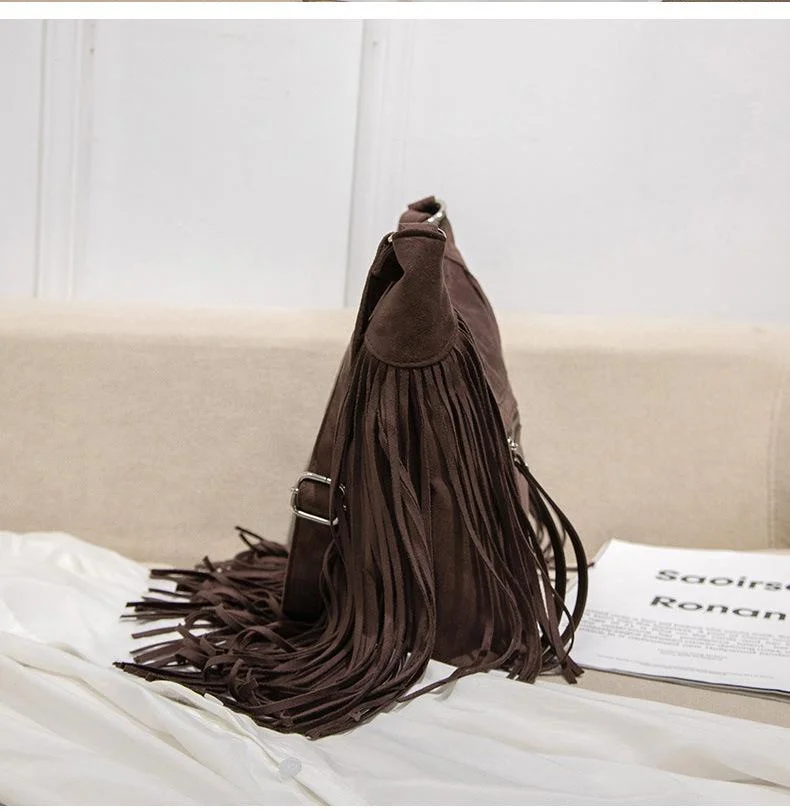 Vintage Tassel Bag Ladies Messenger Bag Trend Joker Women's Bag Shoulder Messenger Bag Gypsy Bag