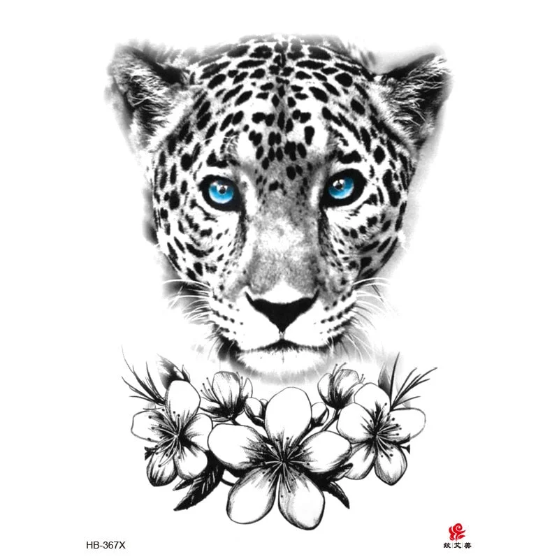 Lion Tiger Cool Temporary Tattoo Sticker Fashion Wolf Waterproof Animal Body Art Arm Tatto Fake Removable Tatoo for Men Women