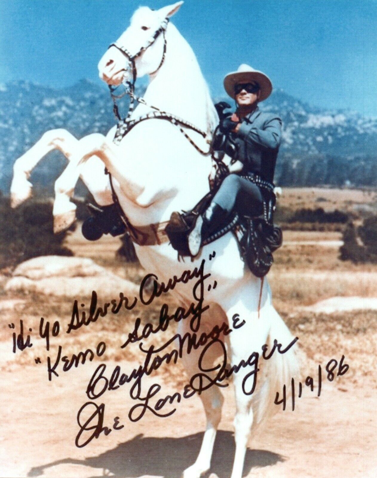 CLAYTON MOORE Actor LONE RANGER TV Show 8x10 Promo Press News Photo Poster painting