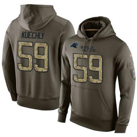NFL Men's  Carolina Panthers #59 Luke Kuechly Stitched Green Olive Salute To Service KO Performance Hoodie