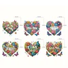 (US Local)6Pcs Acrylic Double Sided Heart Diamond Painting Keychain for Bag Decor