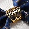 Golden Silver Hollow Rose Catering Napkin Ring