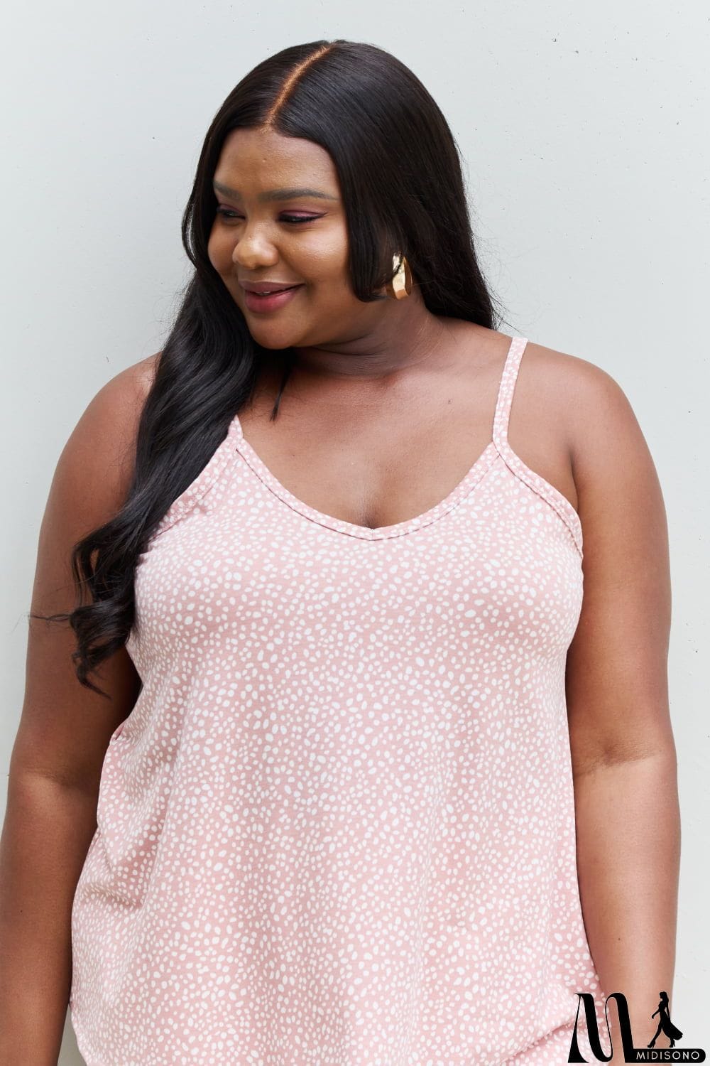 MidiSono - HOPELY High Love Spaghetting Strap V-Neck Top