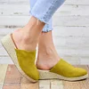 Mule Espadrille Wedges Suede Closed Toe Women Sandals