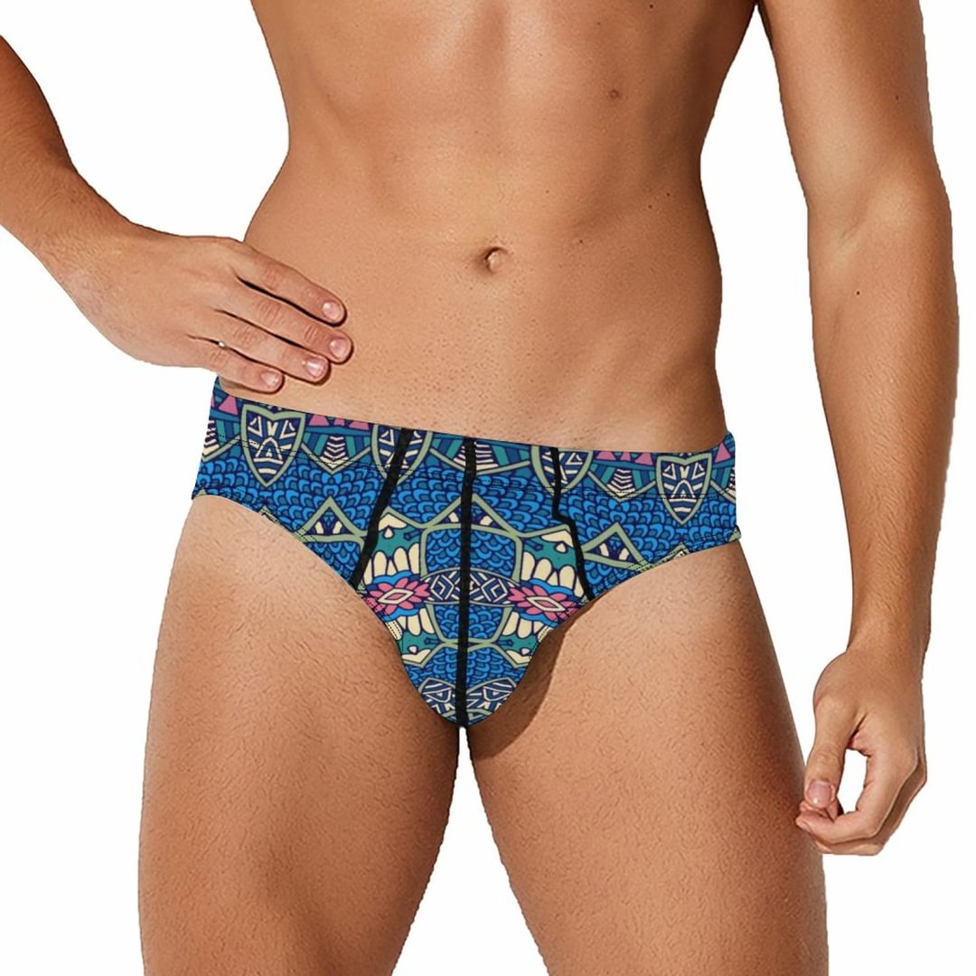 Vintage Ethnic Abstract Men's Printed Underwear One Micro Hip Briefs - neewho