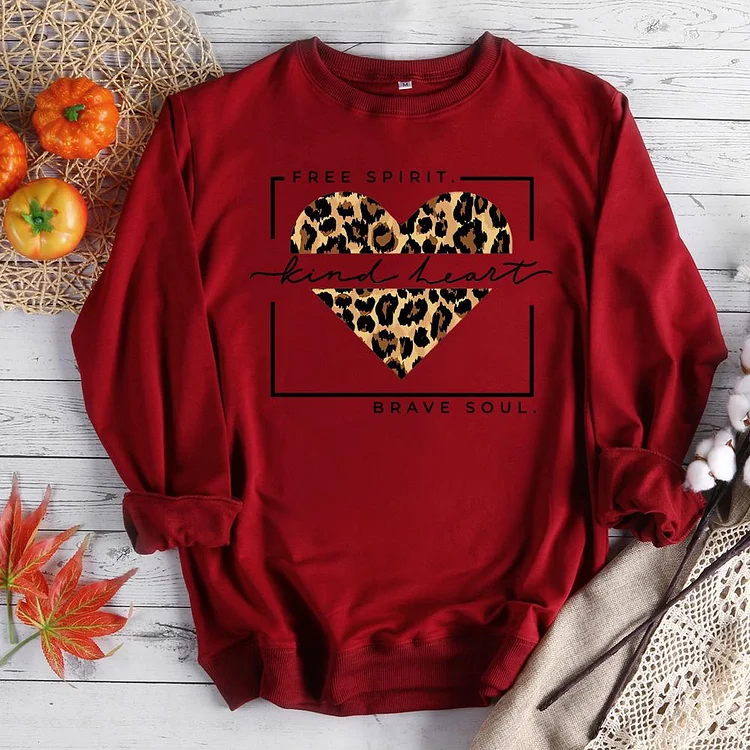 Leopard Printing Heart Sweatshirt Love Sweatshirt Love 