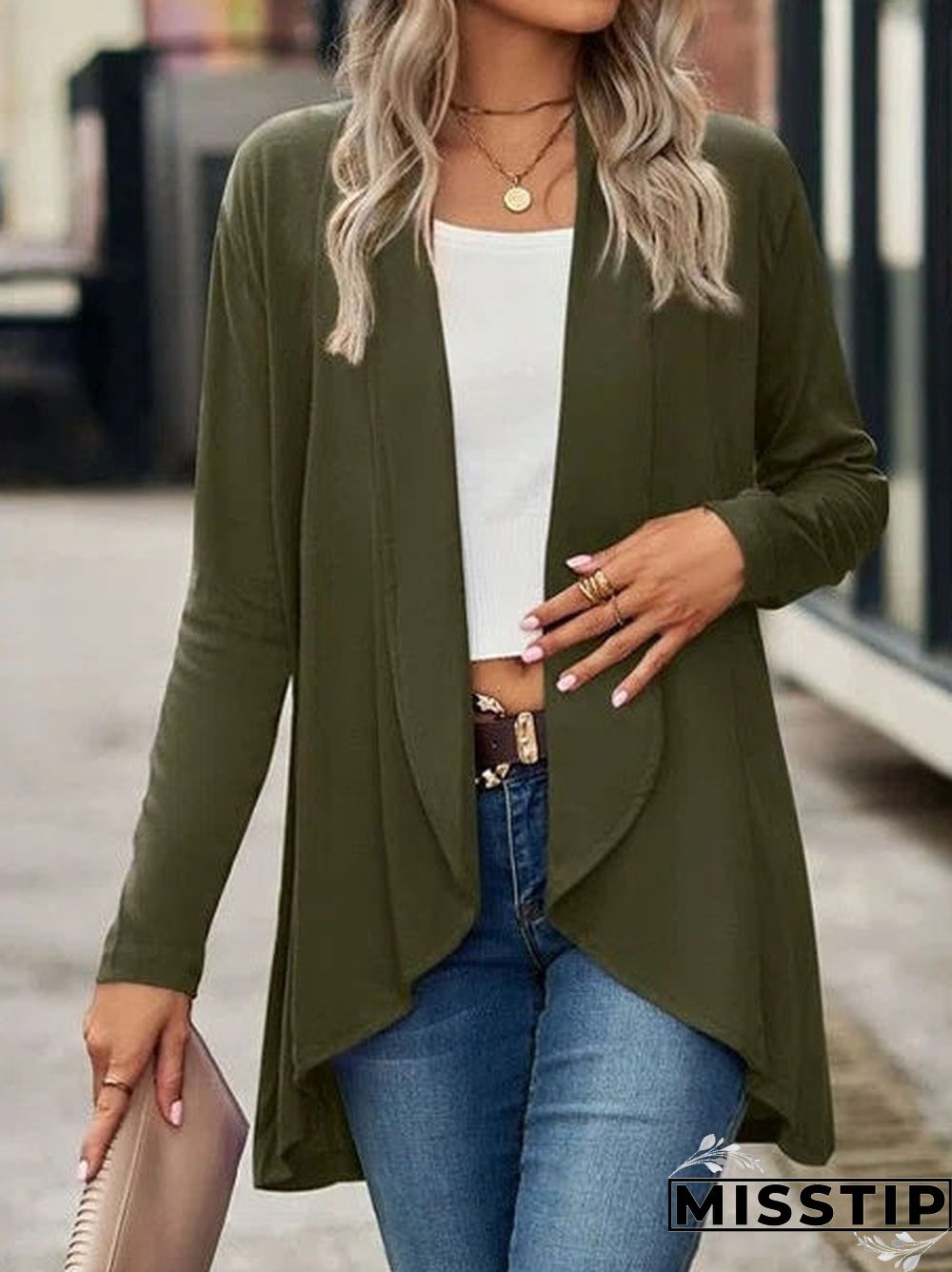 Women's Wrap Loose Casual Plain Coat