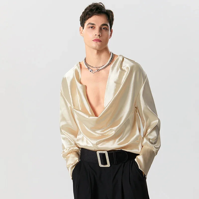 Brownm Cowl Neck Shirt