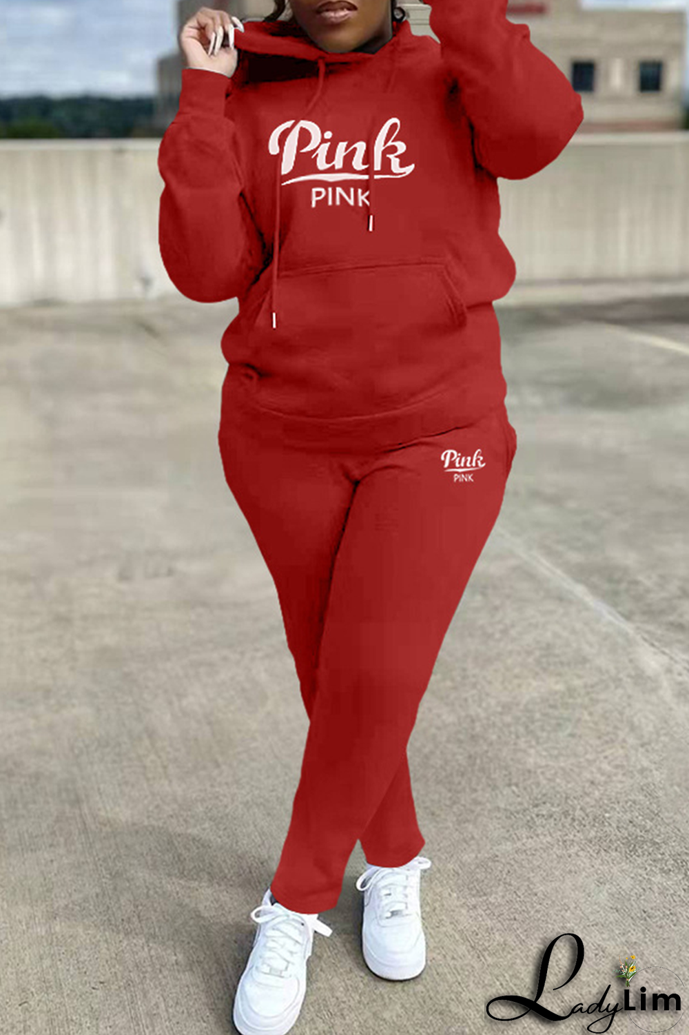 Grey Casual Print Patchwork Hooded Collar Long Sleeve Two Pieces