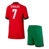 RONALDO #7 Portugal Home Kids Soccer Jerseys Kit EURO 2024