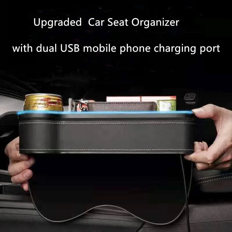 Car seat gap luminous storage box