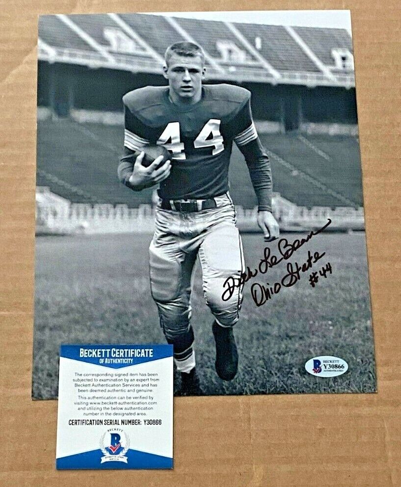 DICK LEBEAU SIGNED OHIO STATE BUCKEYE 8X10 Photo Poster painting BECKETT CERTIFIED #2
