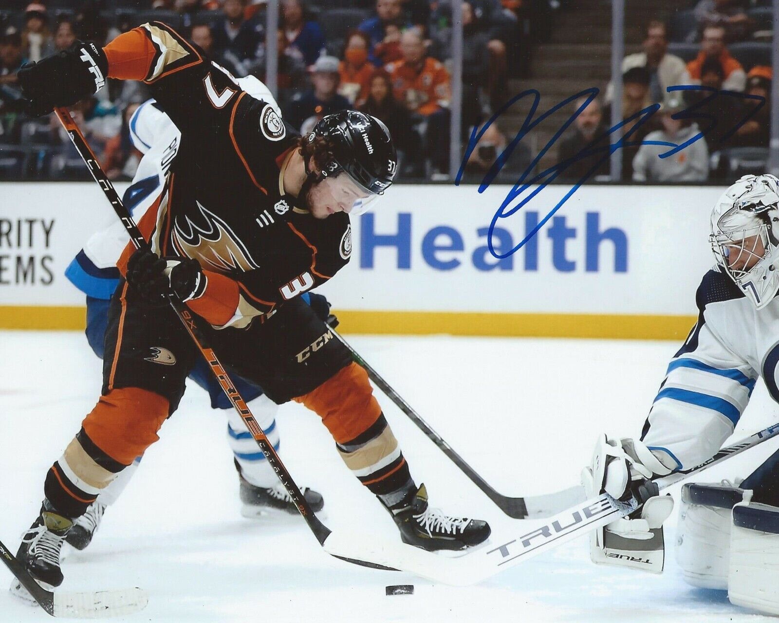 Mason McTavish Signed 8x10 Photo Poster painting Anaheim Ducks 1st NHL Goal Autographed COA