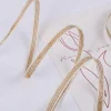 White Edge Khaki Linen Rope 0.6cm DIY Gift Wrapping Ribbon