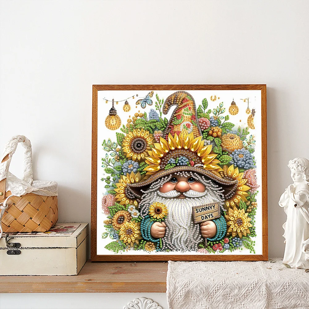 Diamond Painting - Partial Special Shaped Drill - Sunflower Gnome(Canvas|30*30cm)