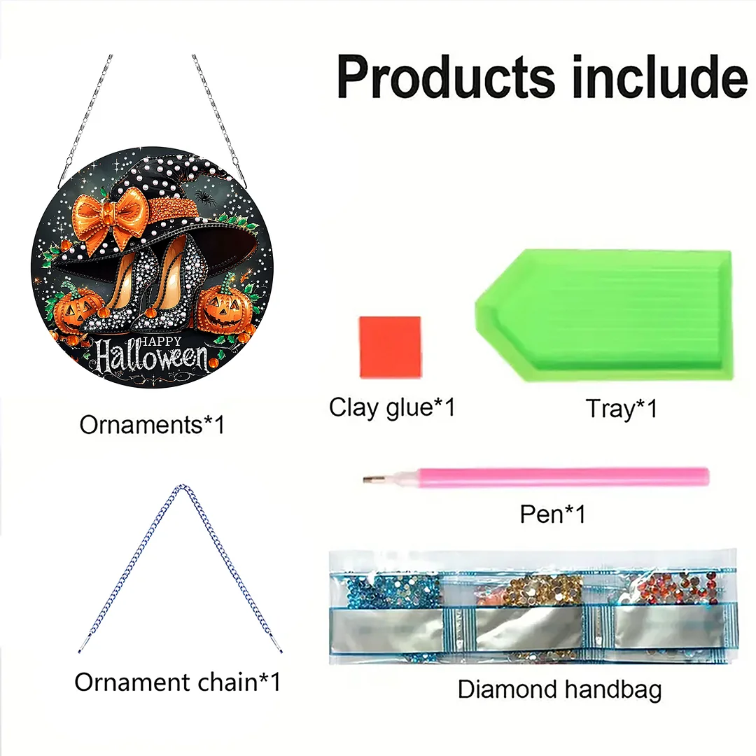 2D Flat DIY High Heels Diamond Art Pendant Double-Sided Diamond Painting Set