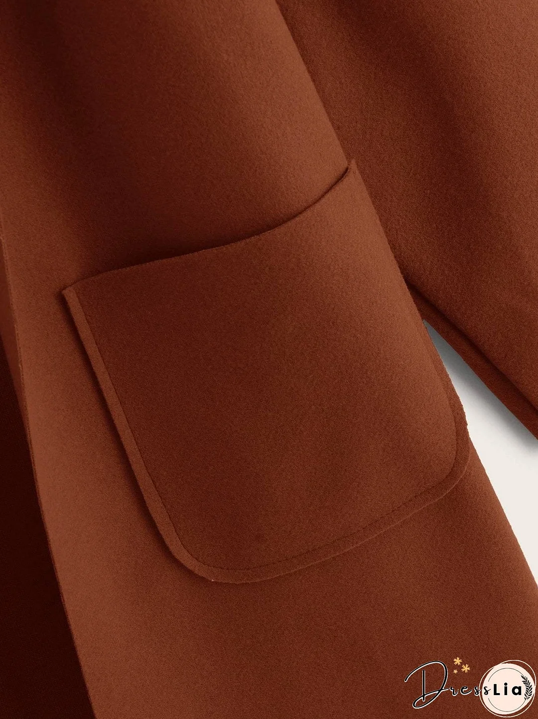 Solid Shawl Collar Dual Pocket Coat for Women