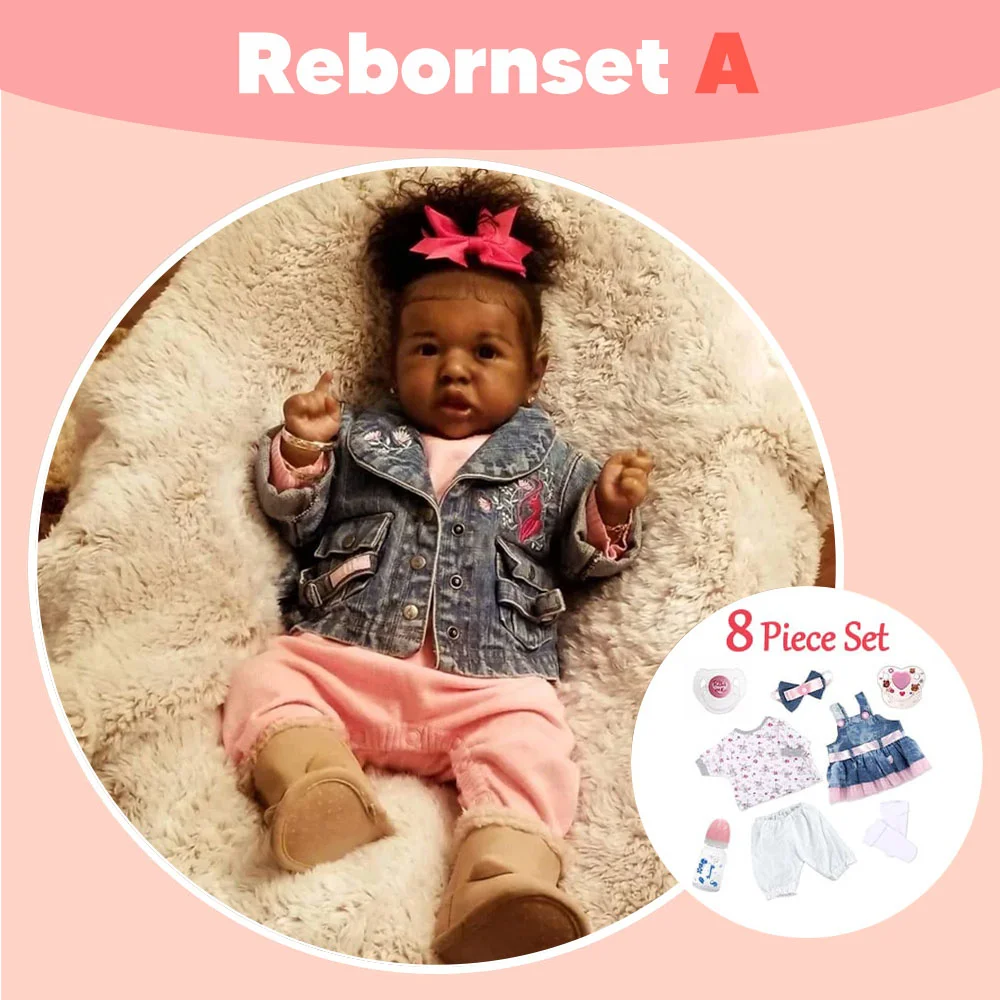 [Black Reborn Girls] 12'' Truly African American Reborn Toddler Realistic Silicone Baby Doll Heidi with HandRooted Hair -Creativegiftss® - [product_tag] RSAJ-Creativegiftss®