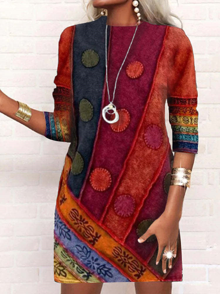 Women Long Sleeve V-neck Graphic Floral Printed Top