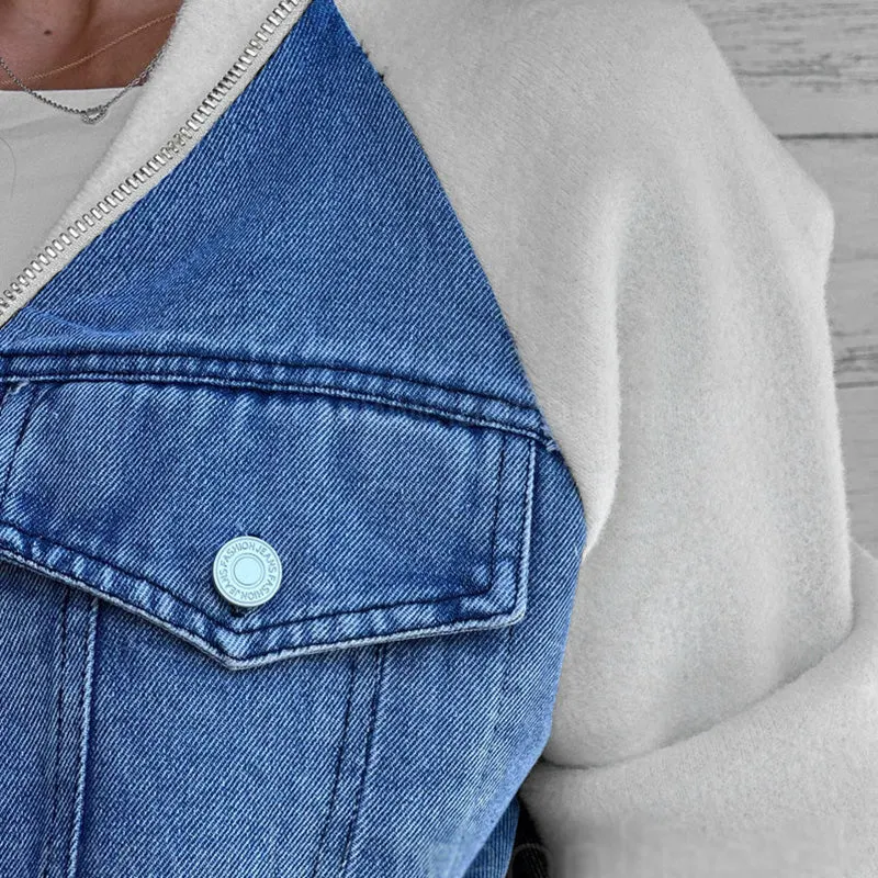 Women Summer Retro Spliced Embroidery Denim Suits TY1037 main image 1