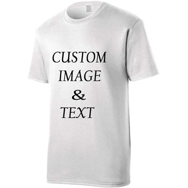 Customized T-Shirt, Upload Photos, Type Text, Custom Gifts, Personalized with Your Own Design Jet Black Large