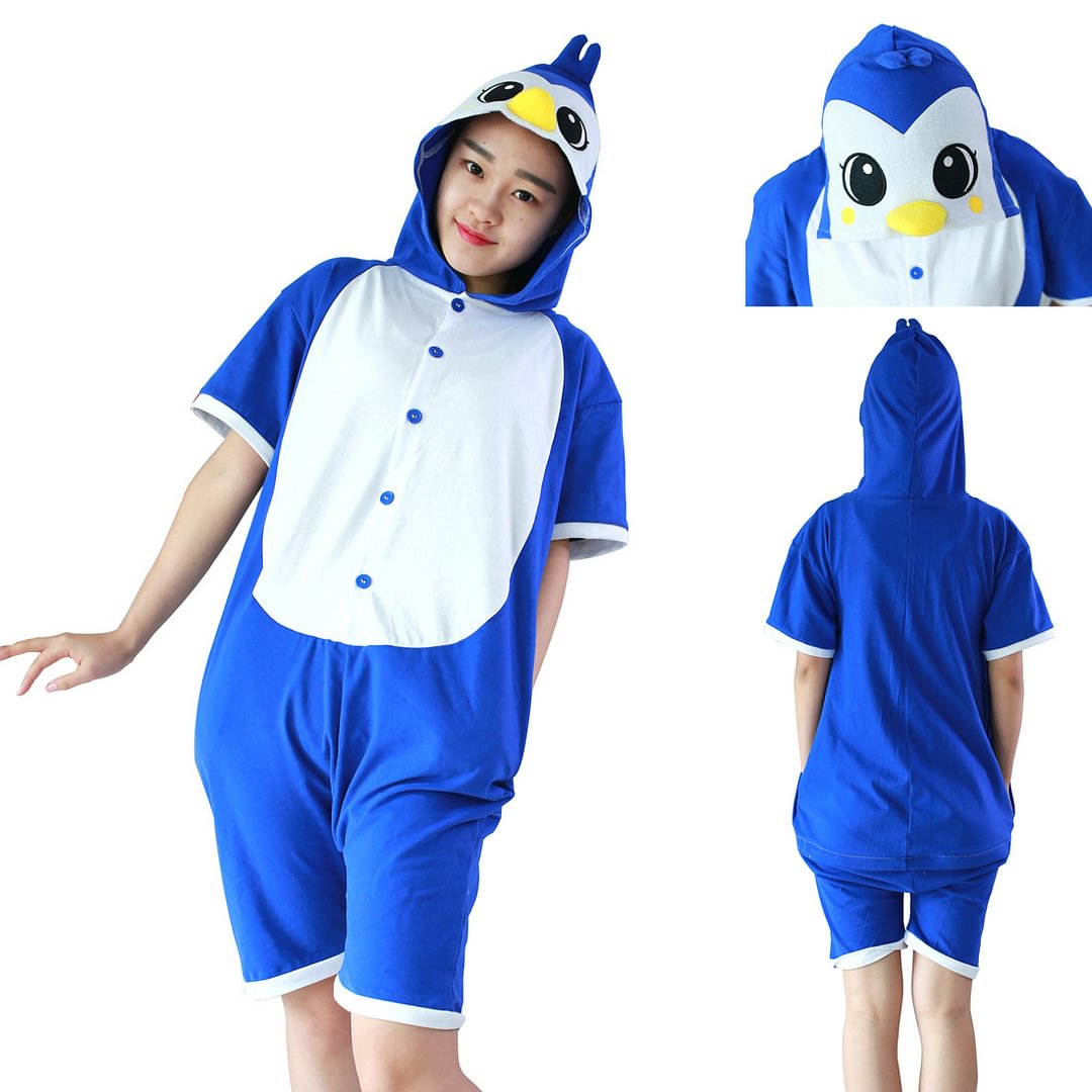 Costume Penguin Kigurumi Animal Onesies Pajamas Short Sleeve-Pajamasbuy
