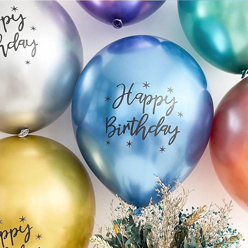 Birthday Minimalist Classic Style Letter Emulsion Holiday Birthday Balloons