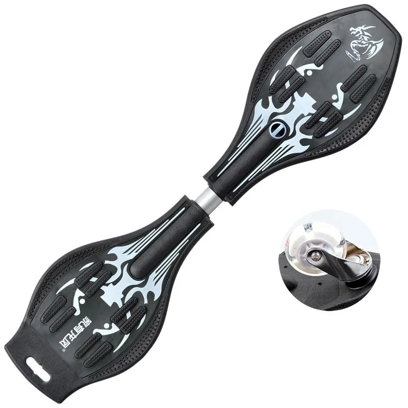 Fashion Vulcan Pattern Two-wheeled Skateboard Luminous Flash Wheel Vitality Board