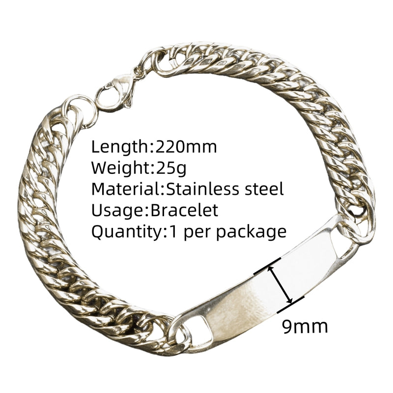 Hip-Hop Solid Color 304 Stainless Steel Plating Unisex Bracelets