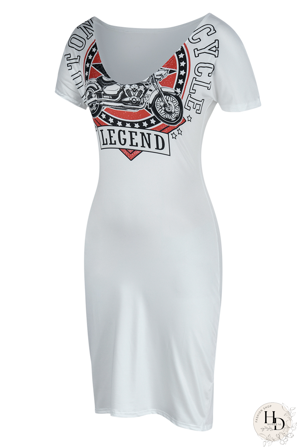 Tangerine Red Fashion Print Patchwork V Neck Pencil Skirt Dresses