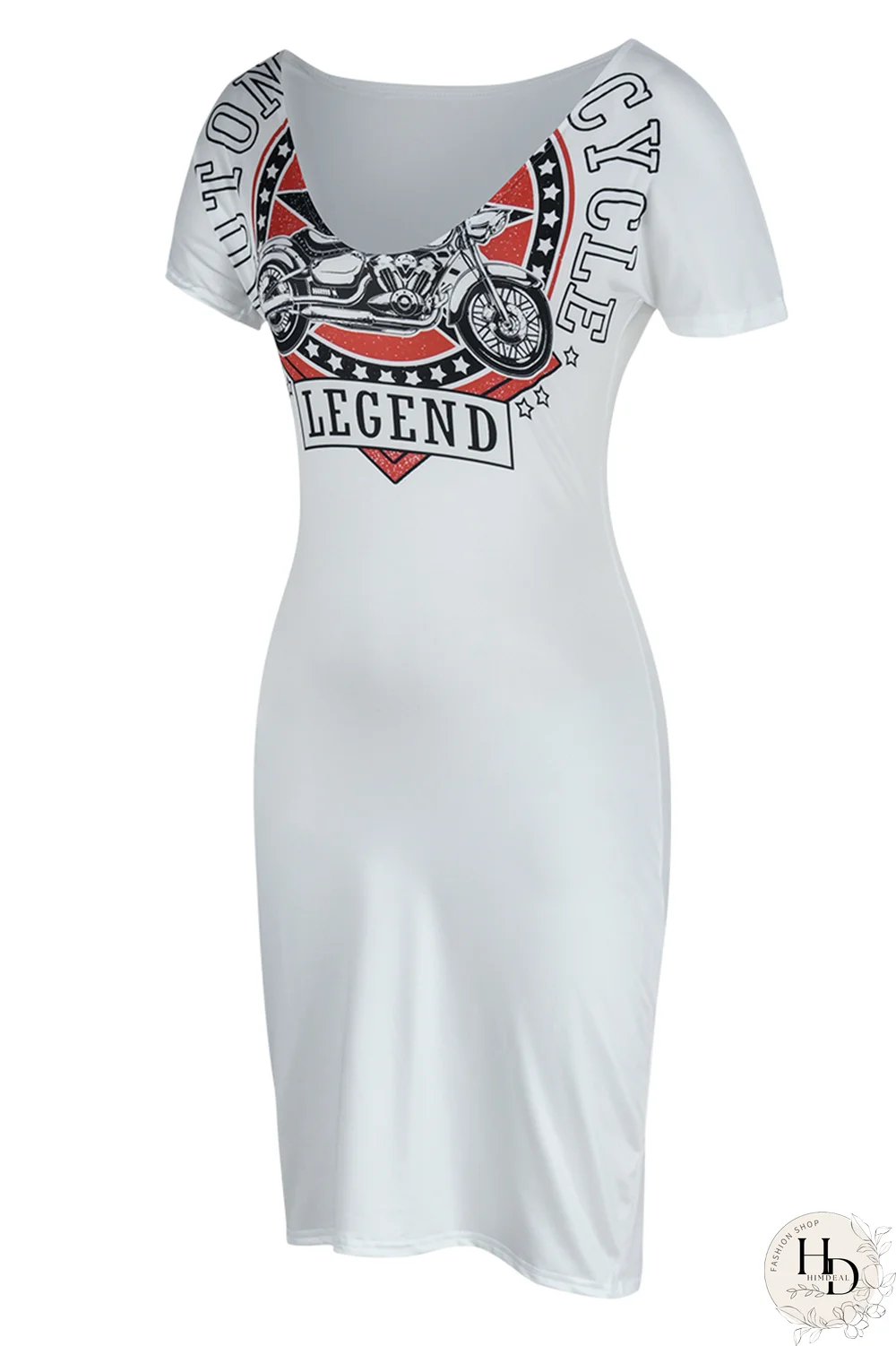 Tangerine Red Fashion Print Patchwork V Neck Pencil Skirt Dresses