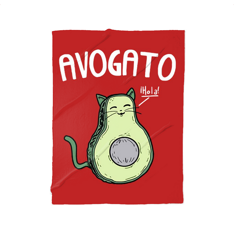 Avocado Cat Is Avogoto, Cat Fleece Blanket