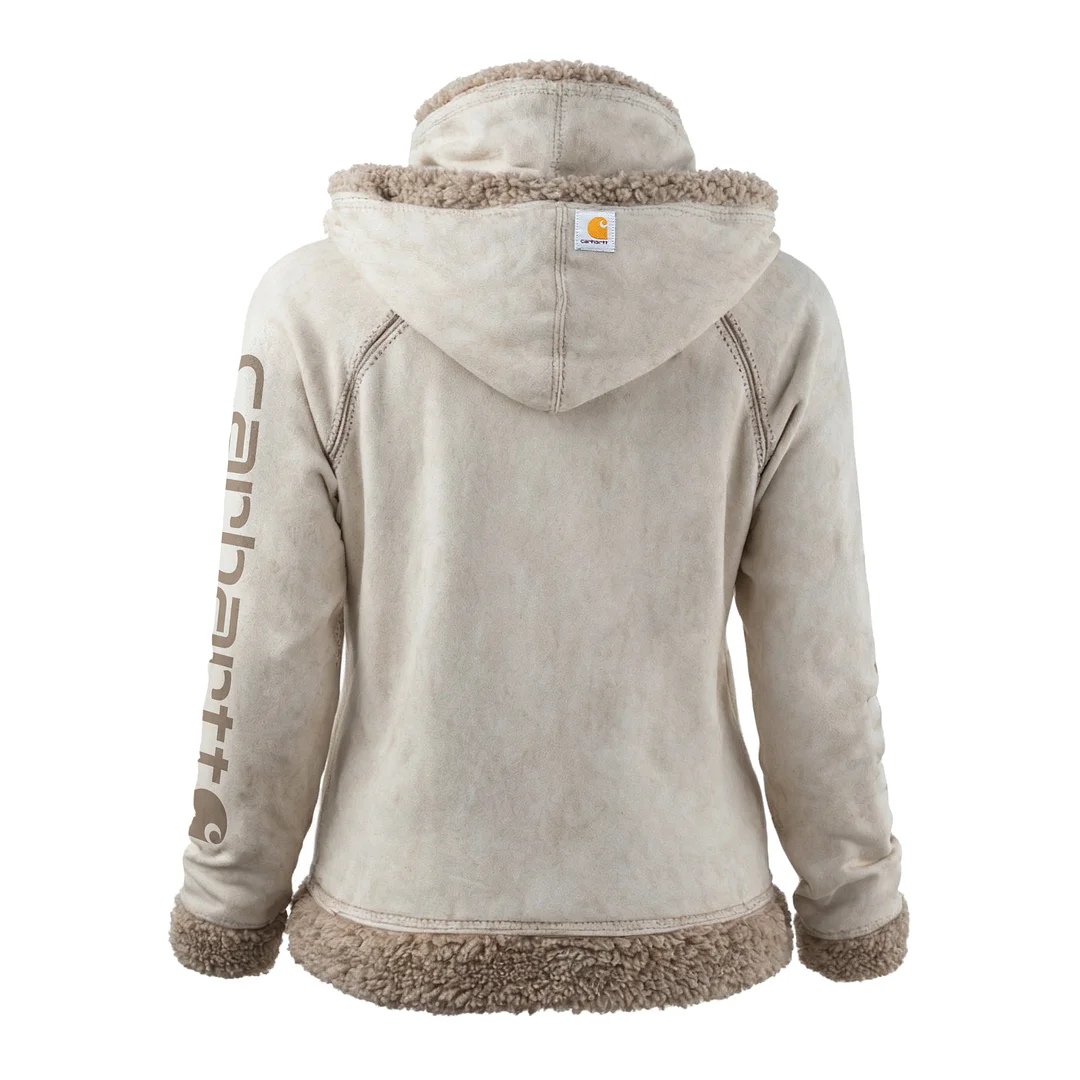 Women's Retro Suede Thickened Warm Pile Collar Hooded Sweatshirt