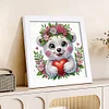 5D DIY Partial Special Shaped Drill Diamond Painting Kit Bear Decor With Frame Kit 18x18cm