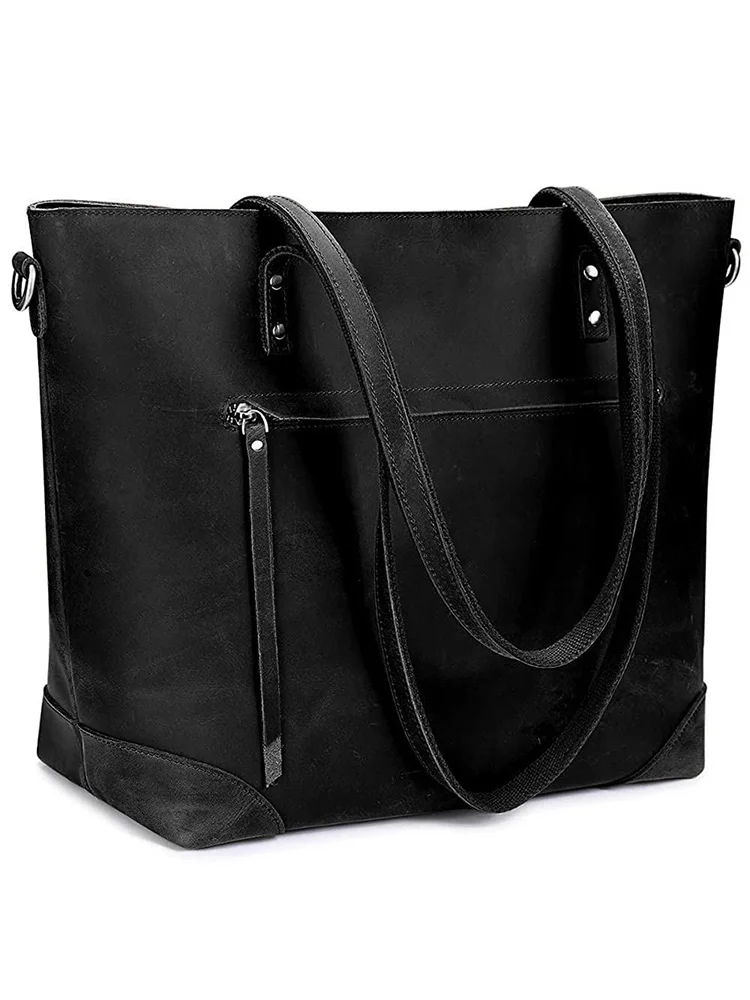 Vintage Oiled Leather Utility Travel Tote Bag