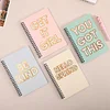 8PCS Simple Positivity A5 / A6 / A7 /B5 Girls Portable Writing Paper Notebooks Diary Meeting Stationery Gift