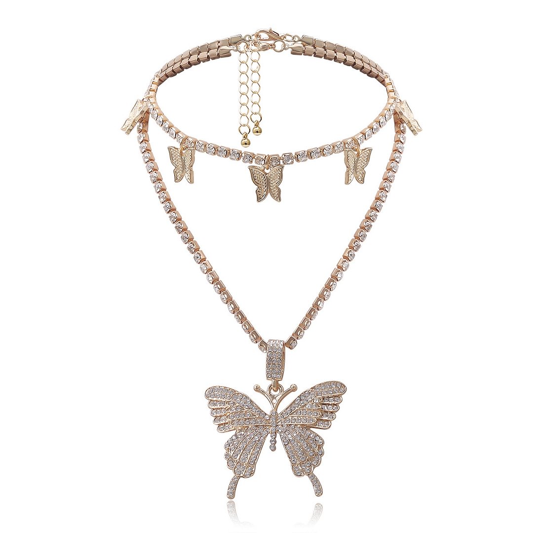 Temperament mix and match butterfly necklace